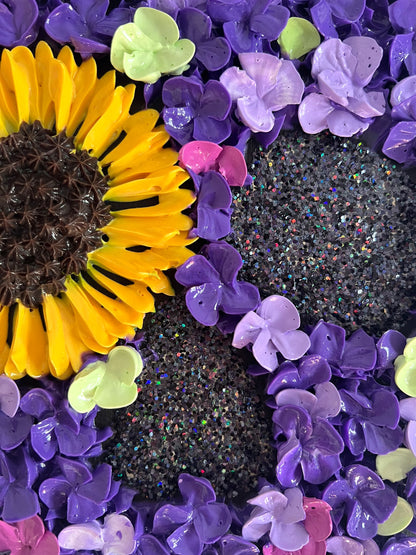 Floral Skull - Sunflower and Purple