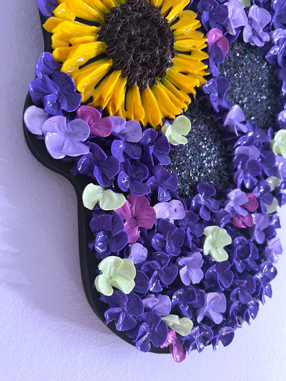 Floral Skull - Sunflower and Purple