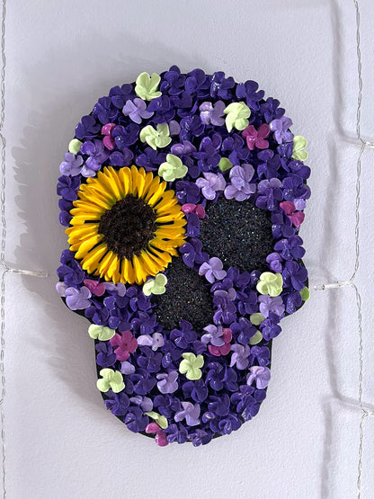 Floral Skull - Sunflower and Purple