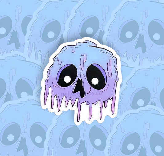 Purple Blob Skull Vinyl Sticker