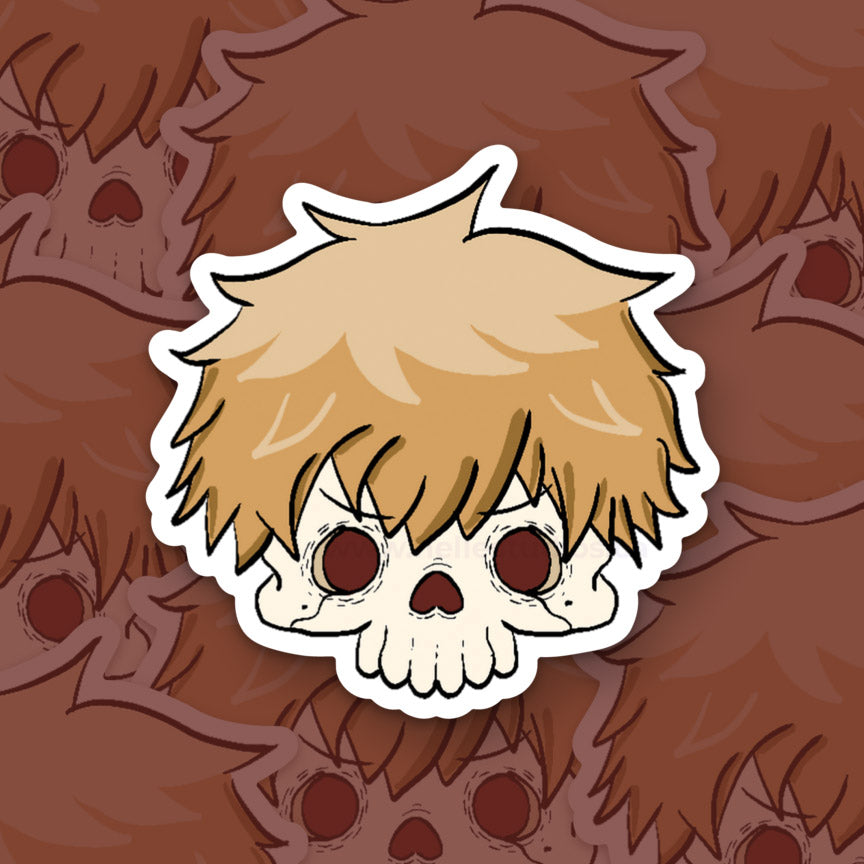 Chibi Den Skull Vinyl Sticker