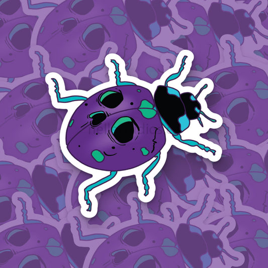 Skull Ladybug Vinyl Sticker