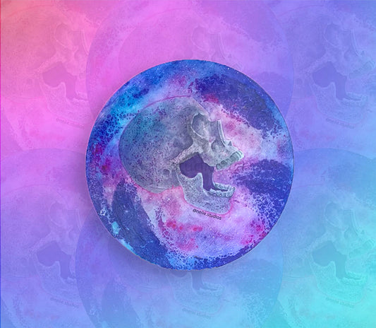 Aquarius Skull Holographic Vinyl Sticker