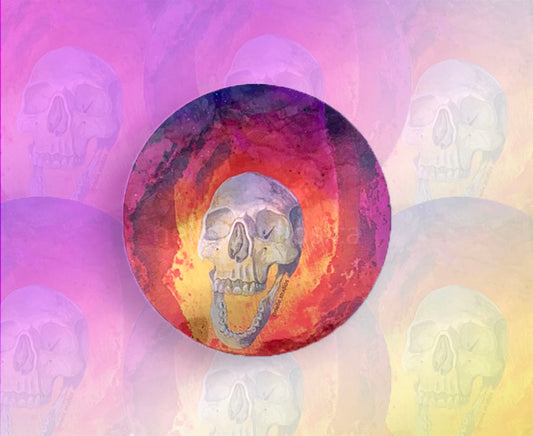 Blaze Skull Holographic Vinyl Sticker