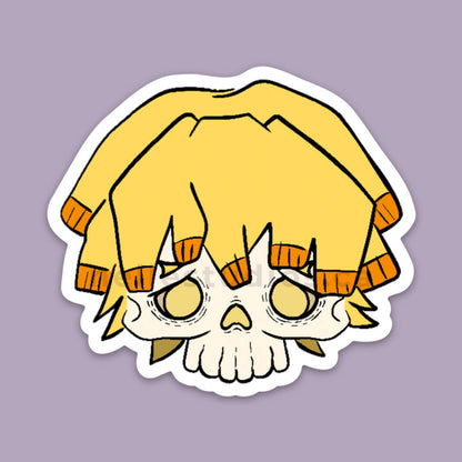 Chibi Zen Skull Vinyl Sticker